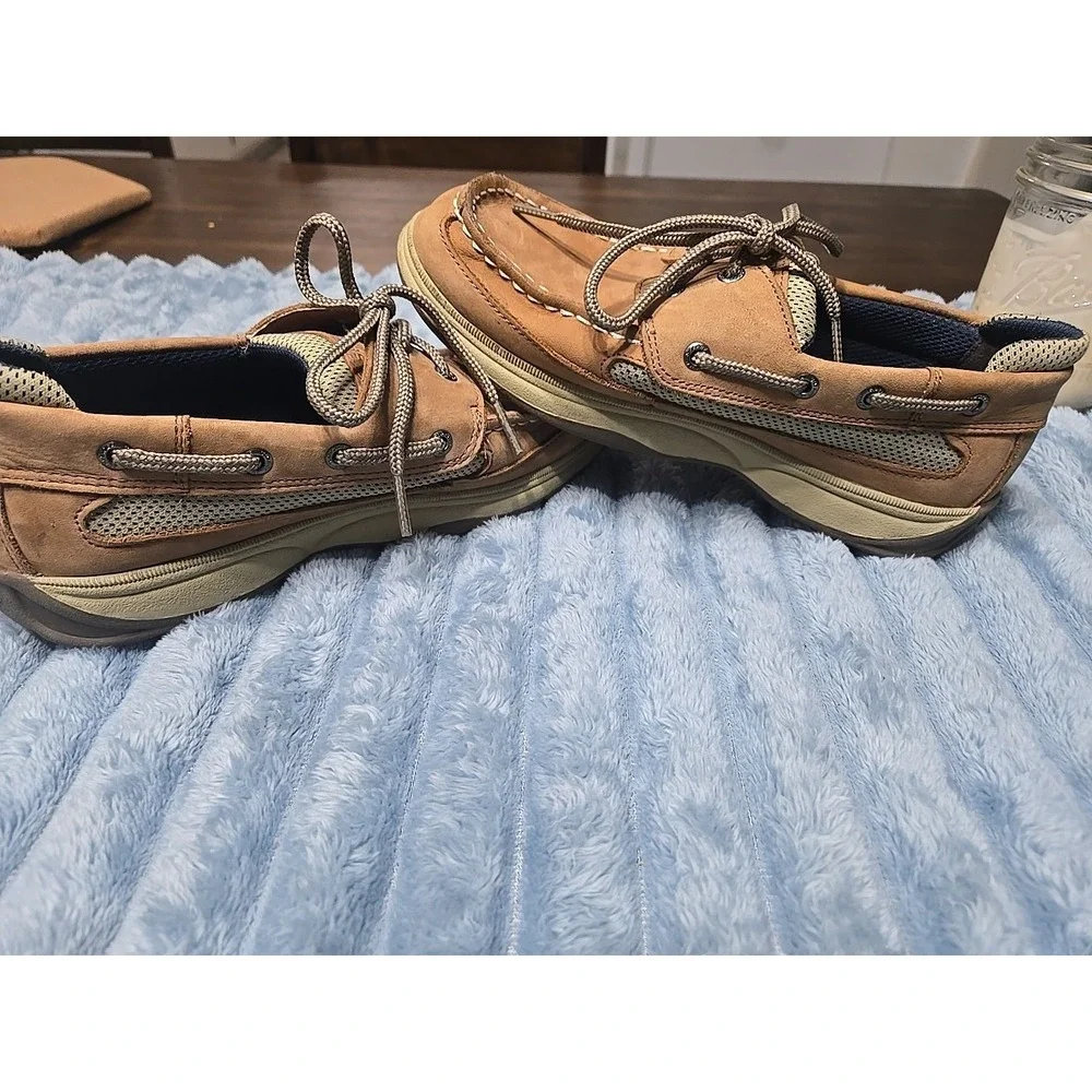 Sperry Top Sider Boat Shoes Mens 4.5 Womens 6 Brown Leather Loafers Casual